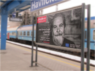 Variaposter na nádraží - iniciativa Jsme fér
